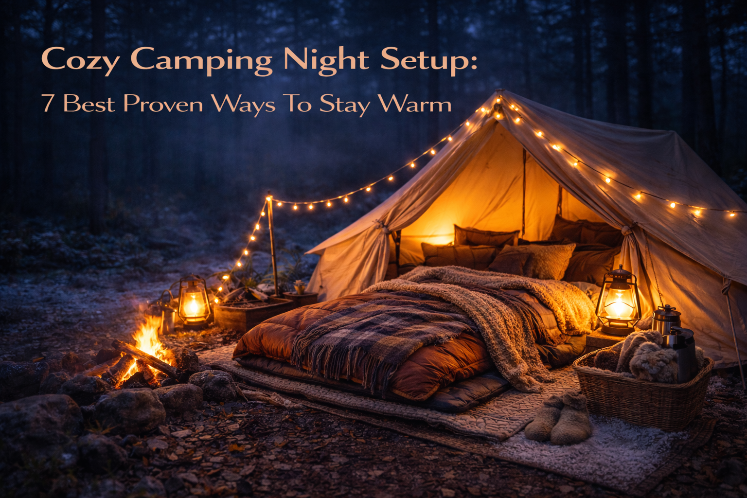 Cozy camping night setup: 7 Best Proven Ways To Stay Warm