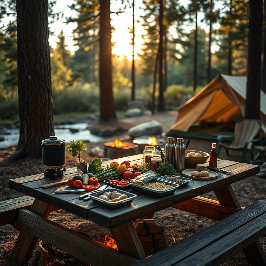 cozy camping meal prep - Illustration 1