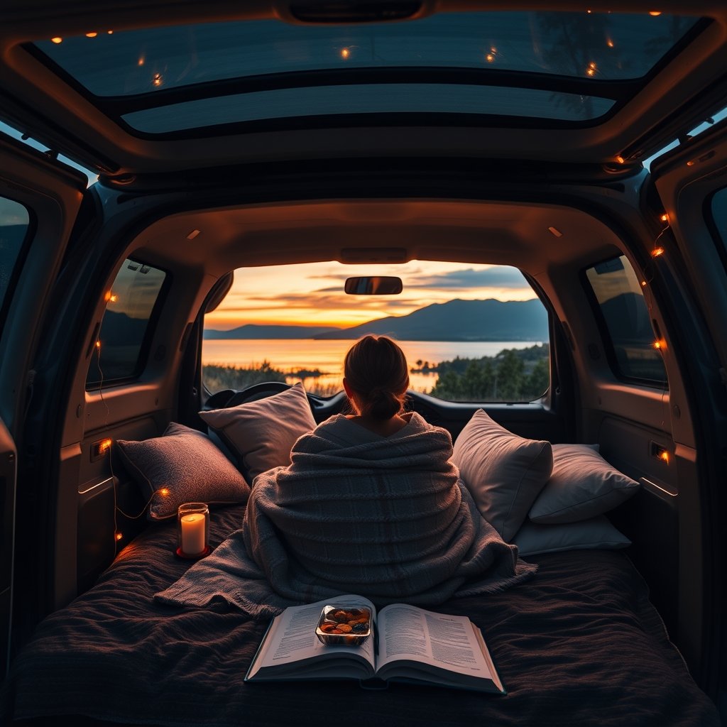 cozy car camping setup - Illustration 3